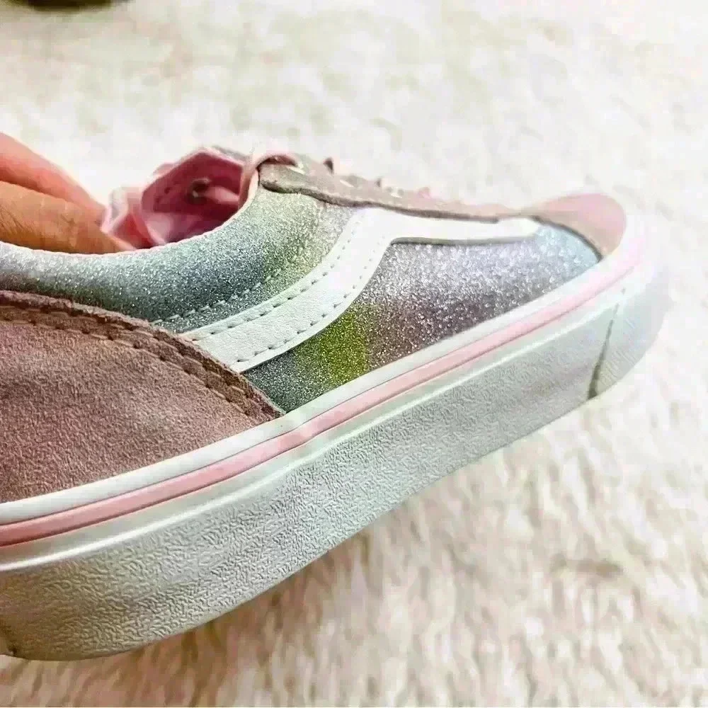 Vans Old Skool Powder Pink Glitter Pig Suede Skater Sneaker Shoe Size‎ Missy 1.0